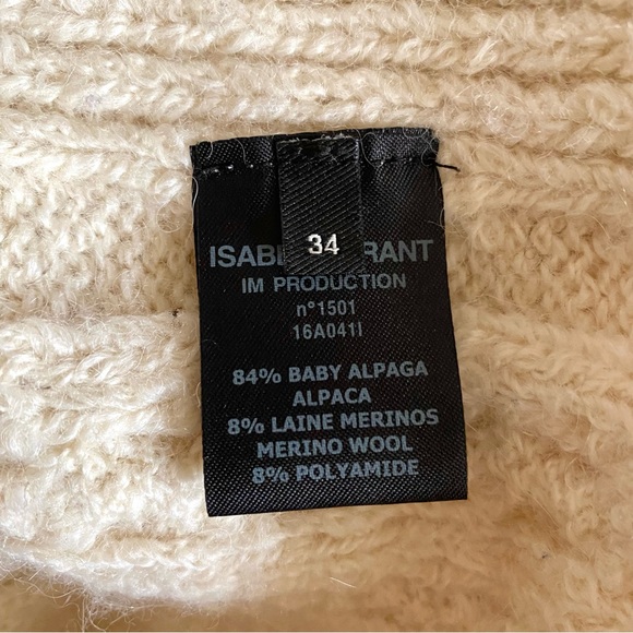 Isabel Marant gayle alpaca cable knit sweater ecru cream white - Picture 7 of 13